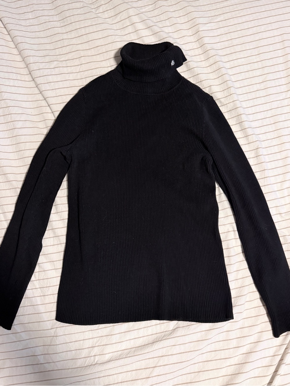 Vintage Lauren Ralph Lauren Black Ribbed Turtleneck Sweater size medium